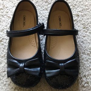 Toddler Girls Sparkling Black Dress Shoes